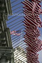 Flags flying on Nob Hill